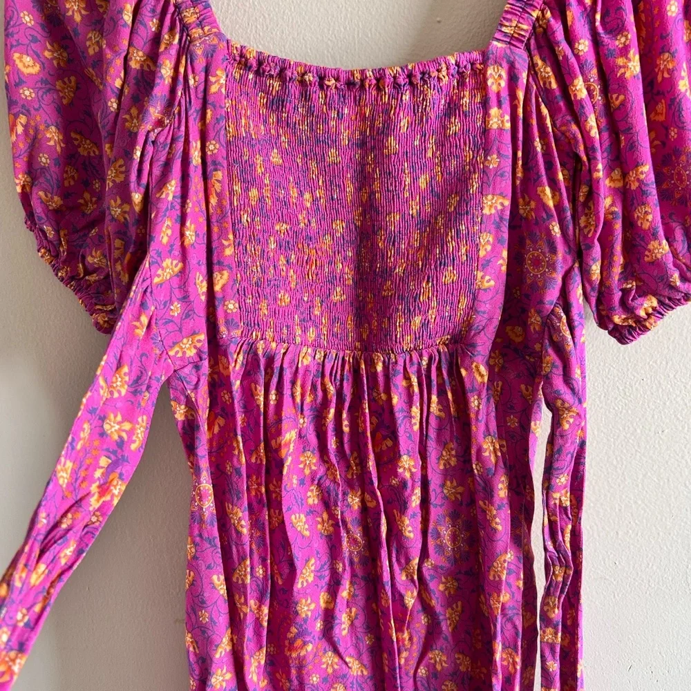 Spell & The Gypsy Madame Peacock Sweetheart Mini Dress | Boysenberry | Size Smal